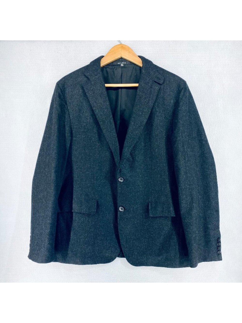 Hugo Boss Blazer Mens 40R Gray Wool Sport Coat Jacket Leather Elbow Patchs